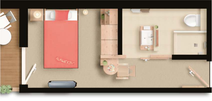 Grundriss Jungbrunn Einzelzimmer Almweide