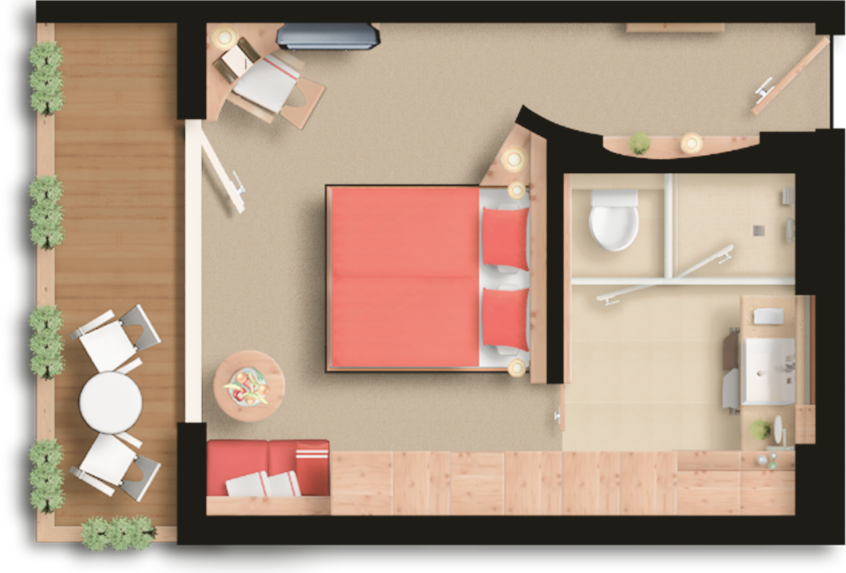 Grundriss Jungbrunn Doppelzimmer Brunnenstube