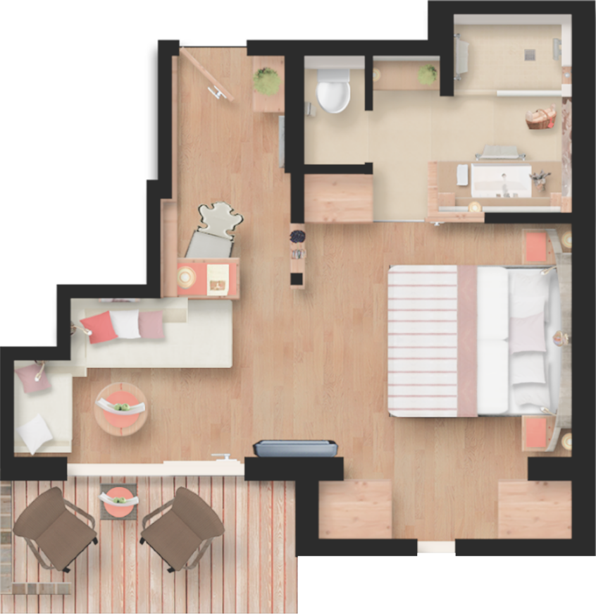 Grundriss Jungbrunn Juniorsuite Herzblut