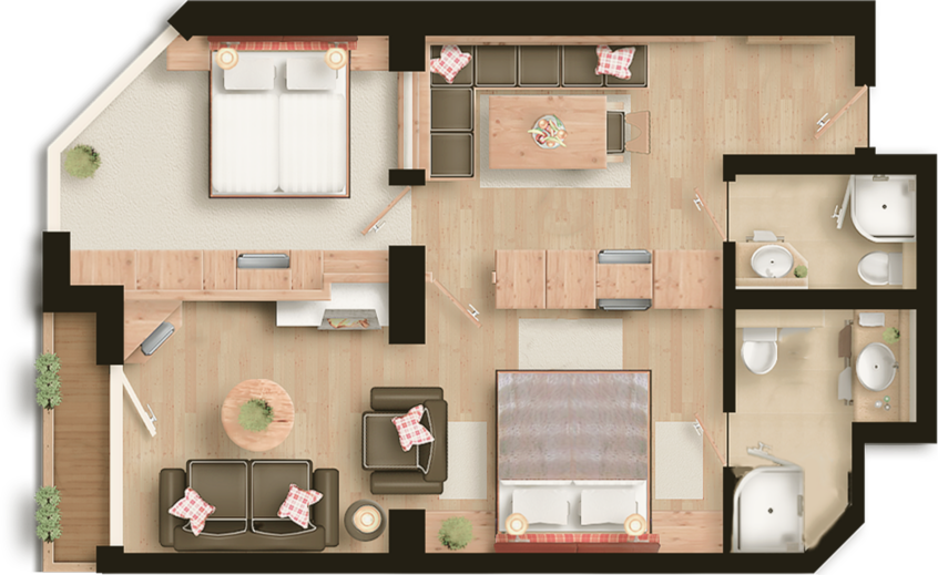 Grundriss Jungbrunn Apartement Sternthaler