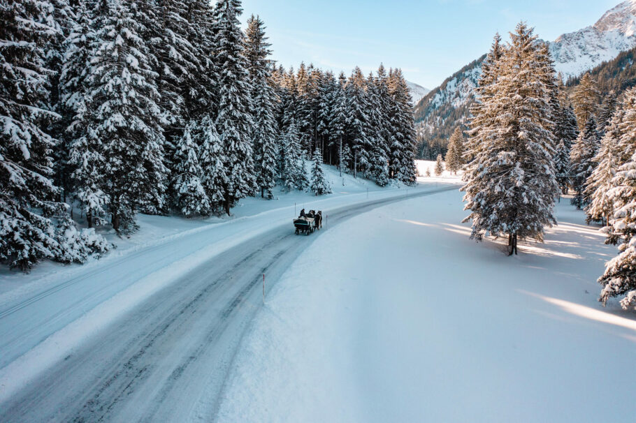 Kutschfahrt Winter Richtung Vilsalpsee